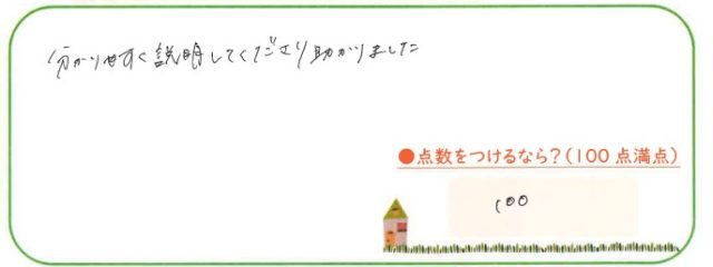 分かりやすい説明で、助かった